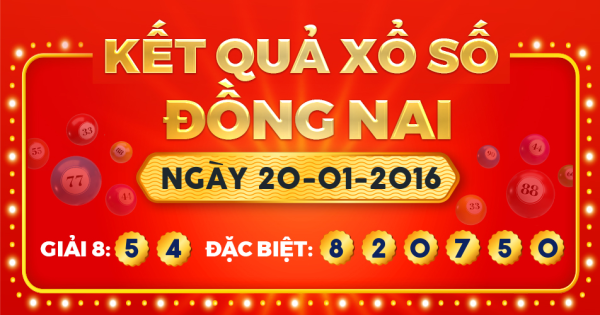 Kết quả xổ số Đồng Nai ngày 20/1/2016